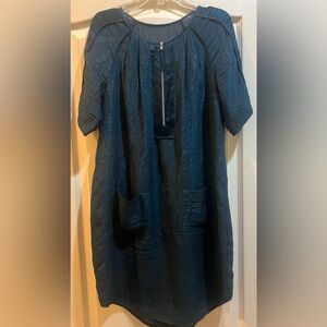 Rebecca Taylor- Dark Teal Silk Zipper Front Dress Size 2